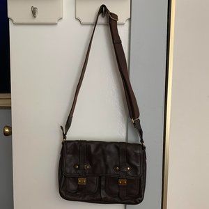 Used Ralph Lauren Leather Saddle Bag (Chocolate Brown)